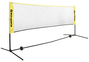 Rede de badminton regulável em altura 500 x 103 x 155 cm com saco de transporte Preto-amarelo