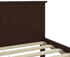 Estrutura de cama 140x200 cm pinho maciço castanho-escuro