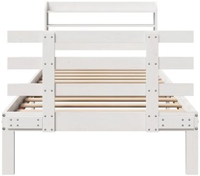 Estrutura cama c/ cabeceira 75x190 cm pinho maciço