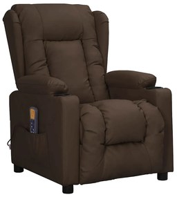 Cadeira de massagens couro artificial castanho