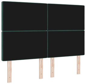 Cabeceira LED Verde Escuro 80 cm com Veludo