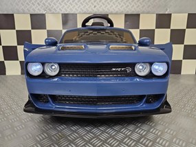 Carro elétrico para crianças DODGE SRT 12 Pneus Borracha, Assento pele, Luzes AZUL