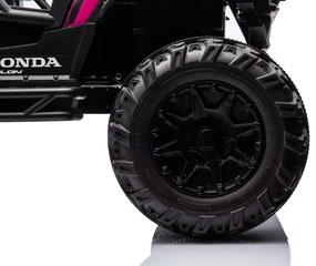 Carro elétrico para Crianças 24V 2 Lugares HONDA 4x4 Off-Road Vehicle Rodas de espuma EVA, Assento Couro Rosa