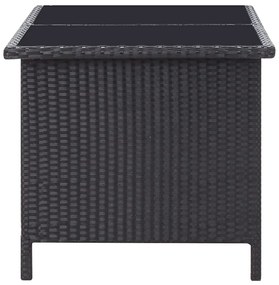 6 pcs conjunto lounge de jardim c/ almofadões vime PE preto