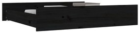 Gavetas de cama 2 pcs madeira de pinho maciça preto