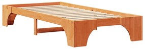 Estrutura de Cama Castanho Encerado Madeira Sólida 90 x 200 cm