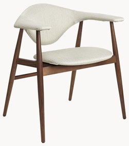 Cadeira de jantar com braços em madeira de nogueira Masculo