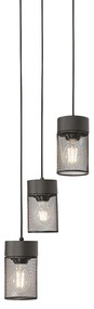 Candeeiro suspenso industrial preto 3 luzes - Jim Industrial