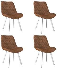 vidaXL Cadeiras de jantar 4 pcs camurça artificial castanho