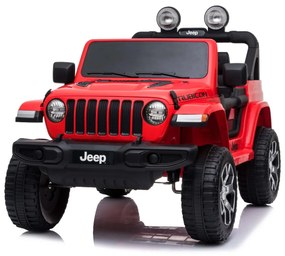 Jipe elétrico para Crianças JEEP Wrangler, assento duplo em couro sintético, rádio com Bluetooth e entrada USB, unidade 4x4, bateria 12V10Ah, rodas EV