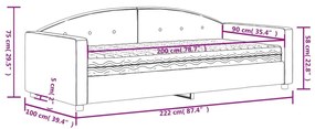 Sofá-cama com colchão 90x200 cm veludo rosa