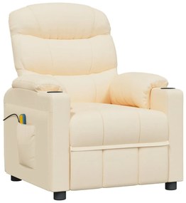 Poltrona elevatória de massagens elétrica tecido creme