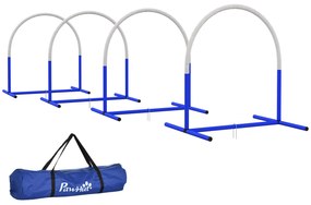 PawHut Conjunto de Treinamento de Agilidade para Cães com 4 Peças com Bolsa de Transporte para Treino Branco e Azul | Aosom Portugal