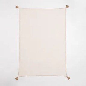 Manta Plaid Em Algodão Paraíba Gardénia Branco - Crema Linho - Sklum