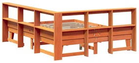 Cama com estante sem colchão 140x200 cm pinho maciço