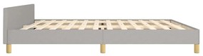Estrutura de cama sem colchão 200x200 cm tecido cinzento-claro