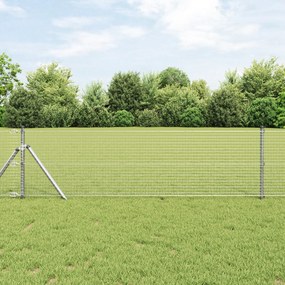 Cerca de Arame Soldado com 7 Postes 0.8x10 m Aço Galvanizado
