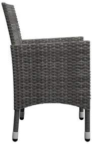 5 pcs conjunto de jantar para jardim cinzento