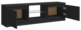 Móvel de TV com luzes LED 120x30x35,5 cm preto