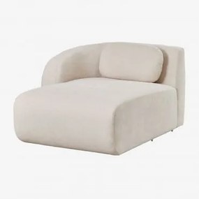 Módulo Chaise Longue Esquerdo Para Sofá Modular Coquette Chenille Tecido Chenille Beige Creme - Sklum