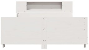 Cama sem colchão 135x190 cm madeira de pinho maciça branco