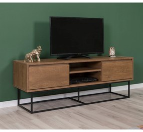Conjunto de Mobiliário de Sala de Estar Laxus – Nogueira Preta – TV: 1