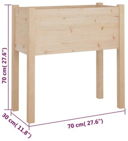 Vasos/floreiras de jardim 2 pcs 70x31x70 cm pinho maciço