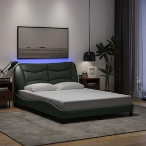 Estrutura de cama com LED sem colchão 140x200 cm tecido