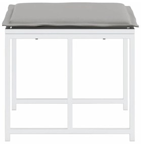 Bancos de jardim c/ almofadões 4 pcs aço e textilene branco