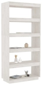 Estante/divisória 80x35x167 cm pinho maciço branco