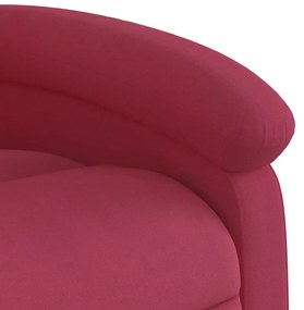 Poltrona de massagens reclinável veludo vermelho tinto