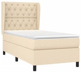 Cama com molas/colchão 80x200 cm tecido cor crème