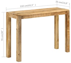 Mesa consola 110x35x76 cm madeira de mangueira áspera