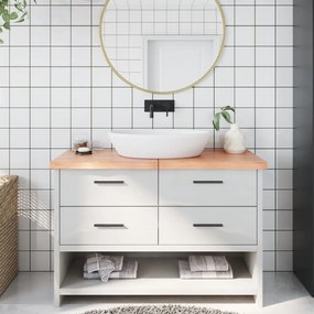 vidaXL Bancada p/ WC 120x50x(2-4) cm madeira maciça tratada castanho