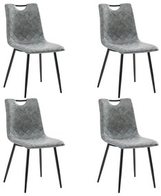 vidaXL Cadeiras de jantar 4 pcs couro artificial cinzento-escuro