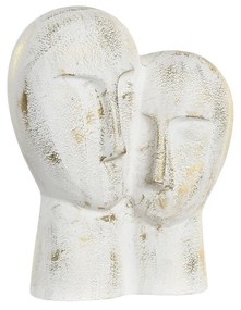Figura Decorativa Dkd Home Decor 23 X 10 X 30 cm Face Dourado Alumínio Branco