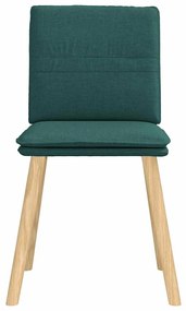 Cadeiras de jantar 4 pcs tecido verde escuro