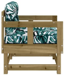 Cadeiras de jardim c/ almofadões 2 pcs pinho impregnado