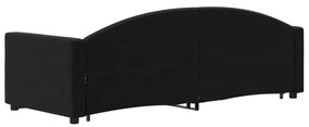 Sofá-cama com gavetão e gavetas 80x200 cm veludo preto