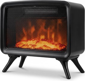 HOMCOM Lareira elétrica 800/1600W com aquecimento, base removível, termostato ajustável, efeito de chamas 3D | Aosom Portugal