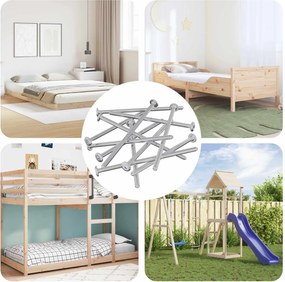 vidaXL Parafusos para Móveis 800 pcs Prateado Aço