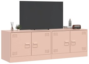 Móveis de TV 2 pcs 67x39x44 cm aço rosa