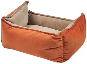 Cama de animal em veludo laranja e creme 50 x 35 cm IZMIR Beliani