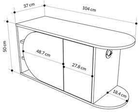 Sapateira Prag – Nogueira e Preto – 60x111x35 cm