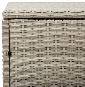 Caixa de arrumação p/ jardim 220x50x58 cm vime PE cinza-claro