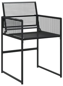 11 pcs conjunto de jantar para jardim vime PE preto