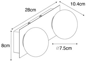 Aplique moderno ouro 28 cm IP44 2 luzes - CEDERIC Moderno