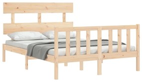 Cama sem colchão 140x200 cm madeira de pinho maciça