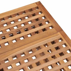3 pcs conj. jantar dobrável exterior c/ almofadão teca maciça