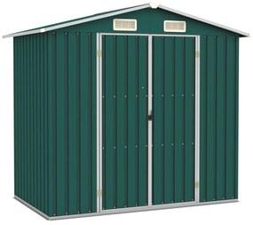 Abrigo de jardim 205x129x183 cm aço galvanizado verde